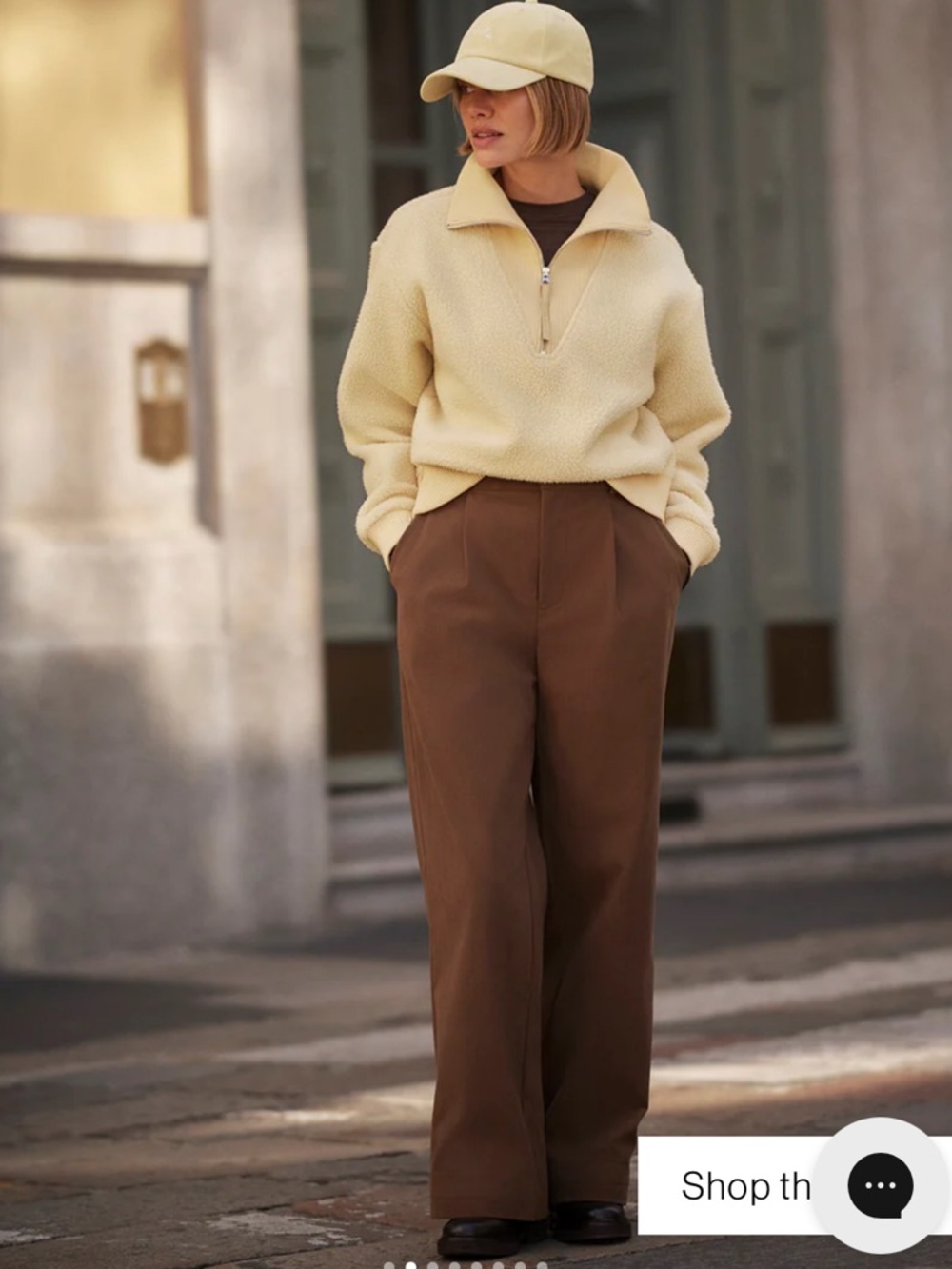 Varley Cream Half-Zip Sherpa Pullover - Picture 2 of 8